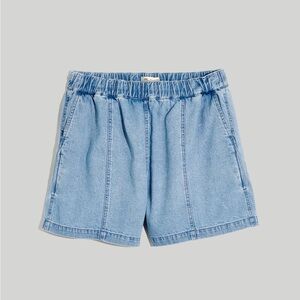 Madewell pull on elastic denim shorts